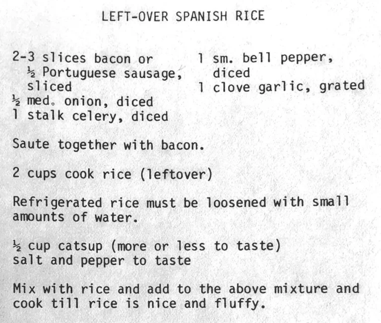 Left-Over Spanish Rice