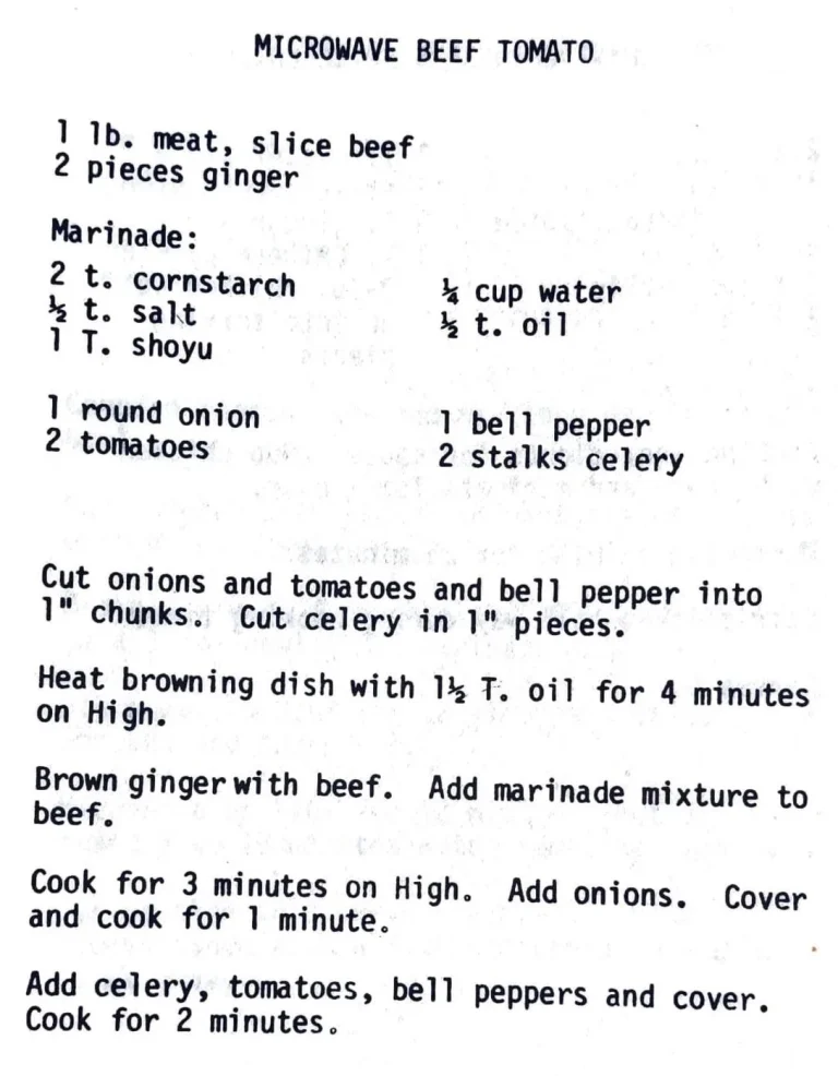 Microwave Beef Tomato