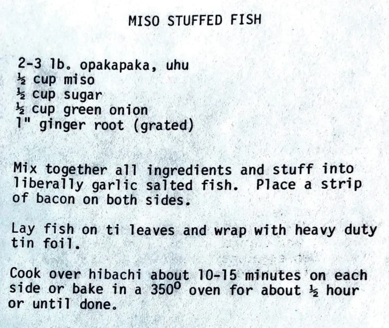 Miso Stuffed Fish