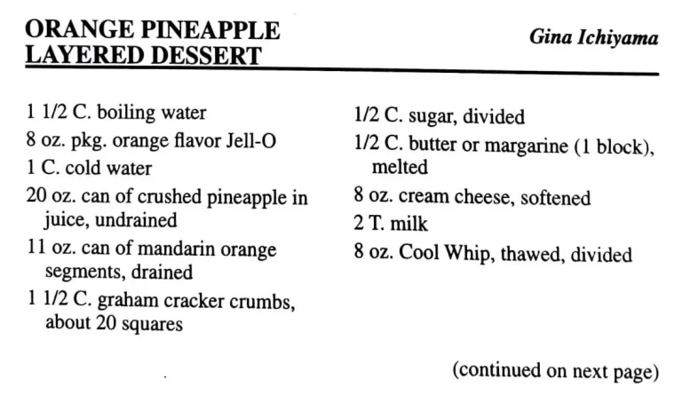 Orange Pineapple Layered Dessert