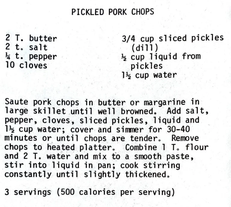 Pickled Pork Chops