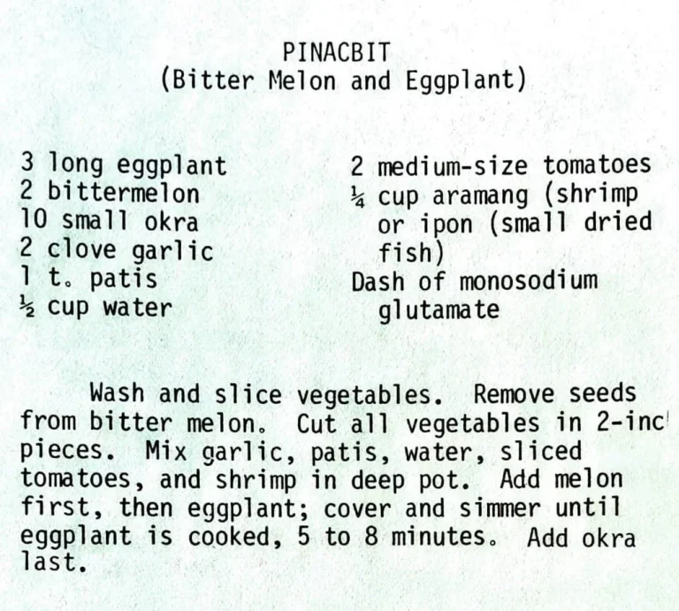 Pinacbit (Bitter Melon and Eggplant)