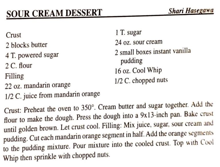 Sour Cream Dessert