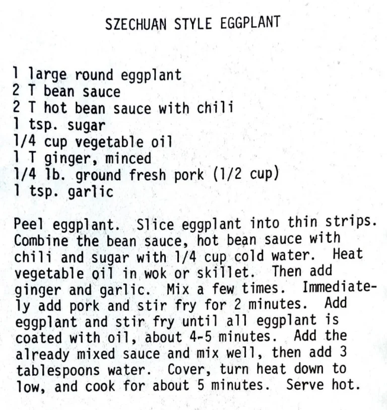 Szechuan Style Eggplant