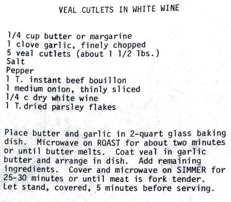 Veal Cutlets in White Wine
