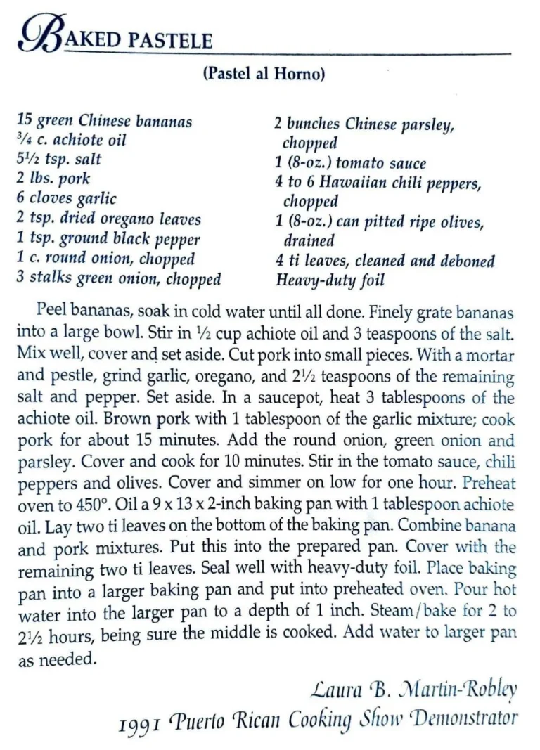 Baked Pastele (Pastel al Horno)