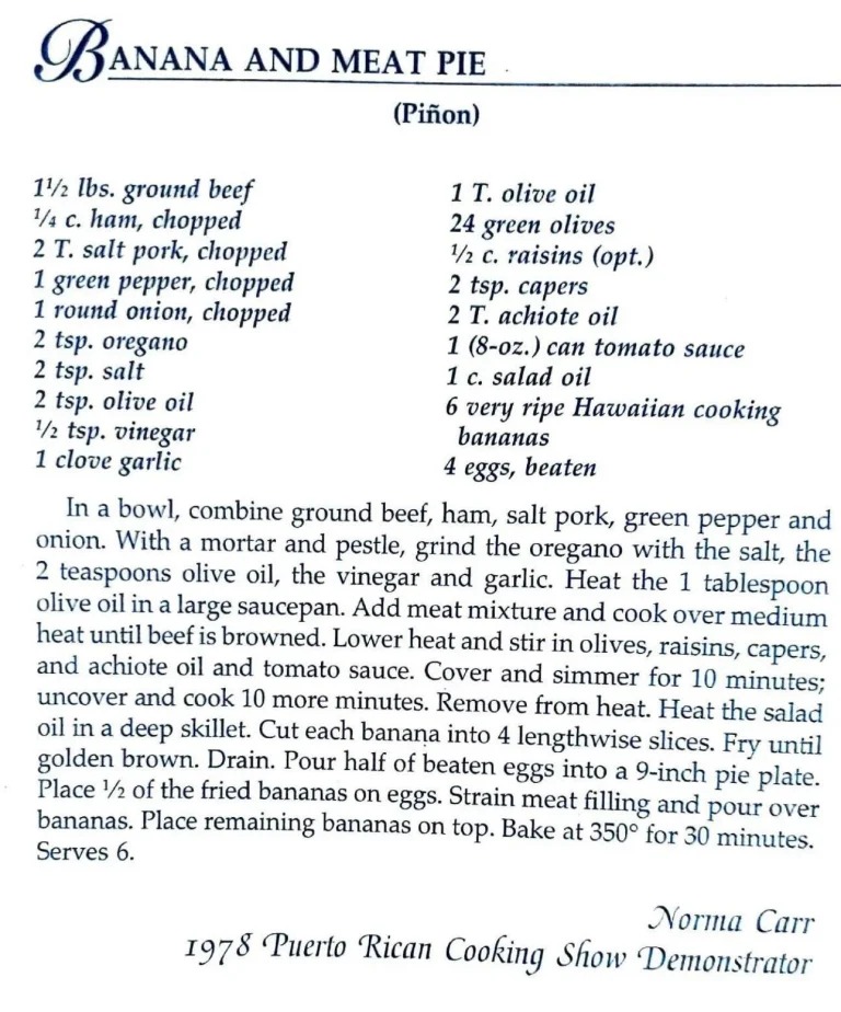 Banana and Meat Pie (Piñon)