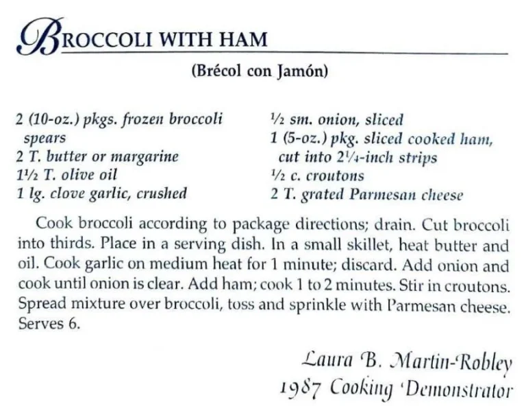 Broccoli with Ham (Brecol con Jamon)