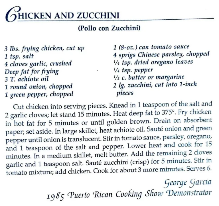 Chicken and Zucchini (Pollo con Zucchini)