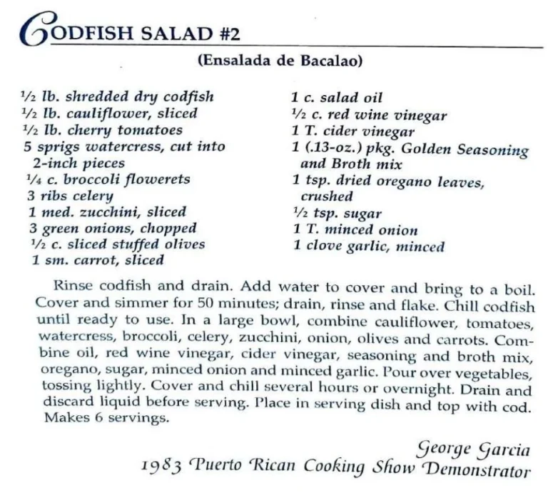 Codfish Salad #2 (Ensalada de Bacalao)