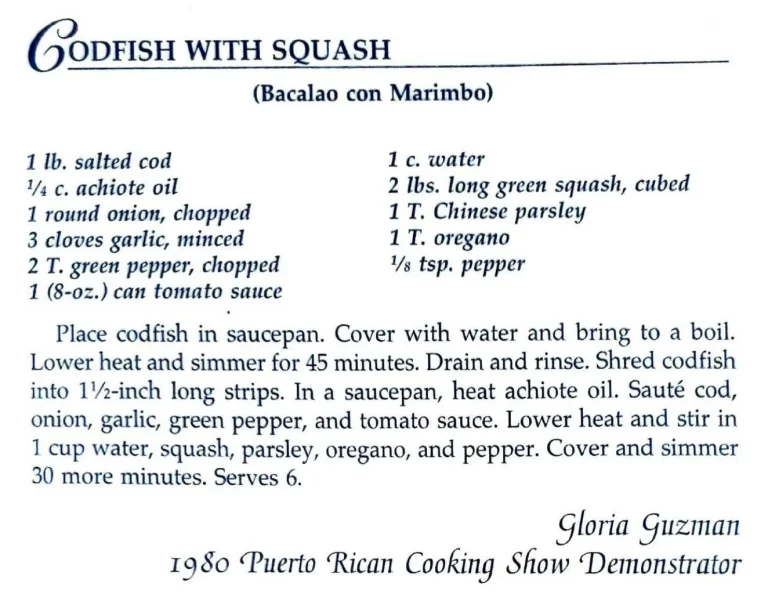 Codfish and Squash (Bacalao con Marimbo)