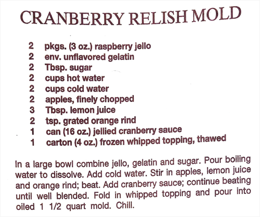 Cranberry Relish Mold