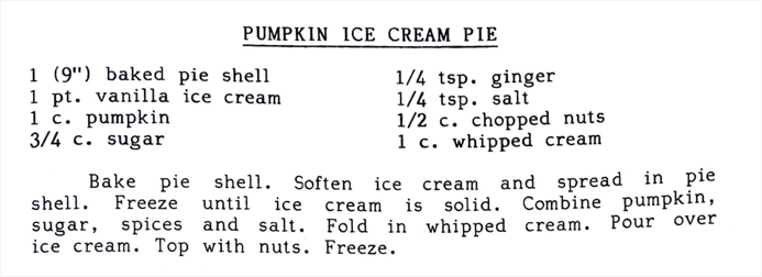 Pumpkin Ice Cream Pie