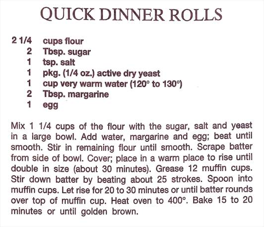 Quick Dinner Rolls