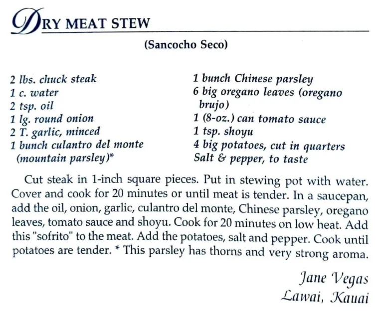 Dry Meat Stew (Sancocho Seco)