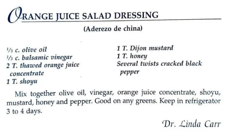 Orange Juice Salad Dressing (Aderezo de china)