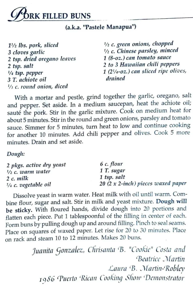 Pork Filled Buns (a.k.a. “Pastele Manapua”)