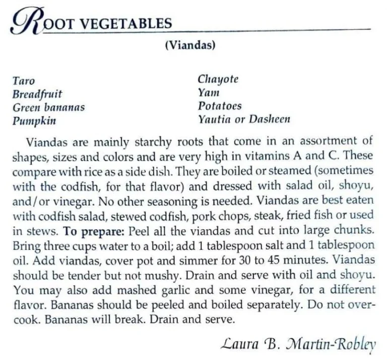 Root Vegetables (Viandas)