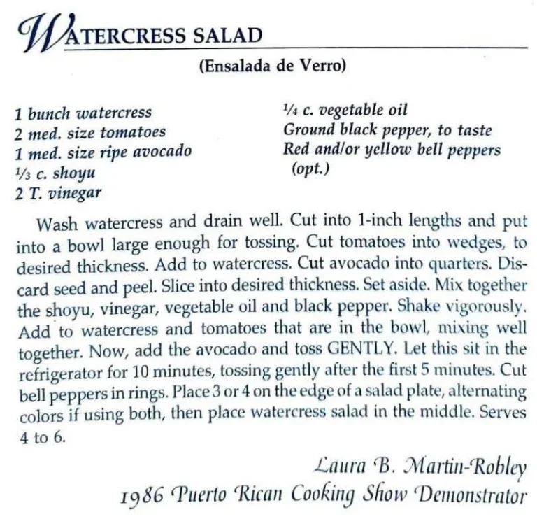 Watercress Salad (Ensalada de Verro)