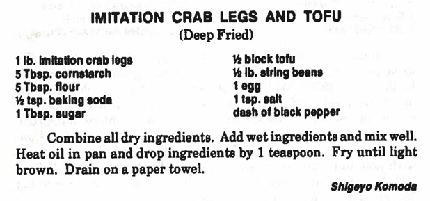 Imitation Crab Legs and Tofu (Deep Fried)