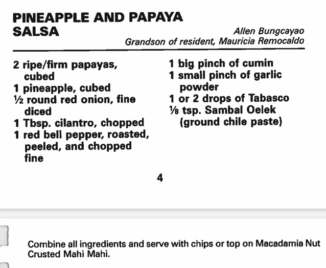 Pineapple and Papaya Salsa