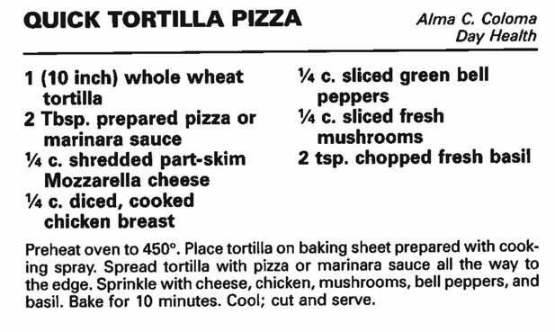 Quick Tortilla Pizza