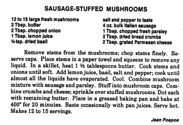 Sausage-Stuffed Mushrooms