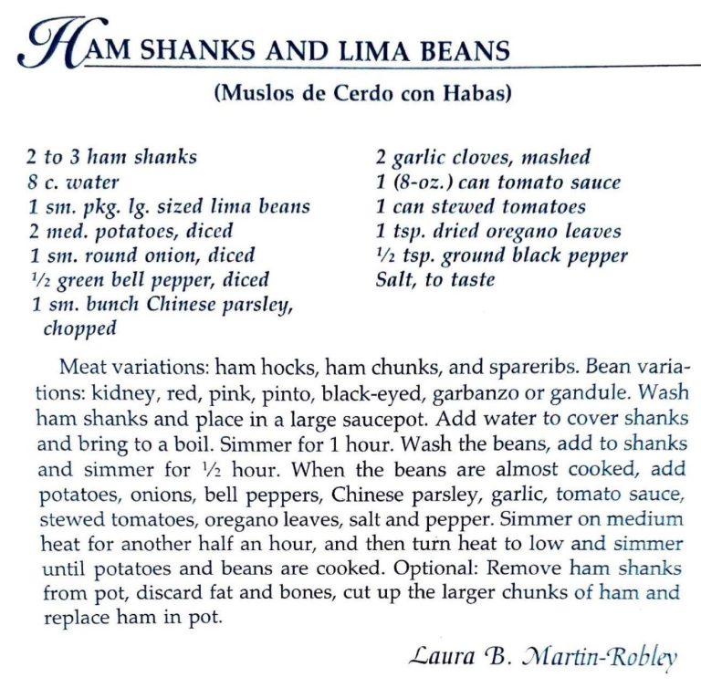 Ham Shanks and Lima Beans