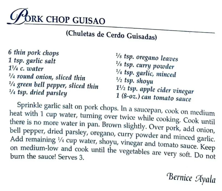 Pork Chop Guisao (Chuletas de Cerdo Guisadas)