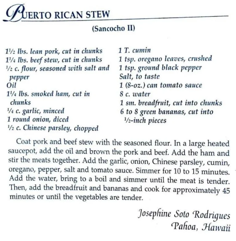 Puerto Rican Stew (Sancocho II)