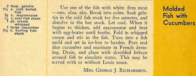 Molded Fish with Cucumbers