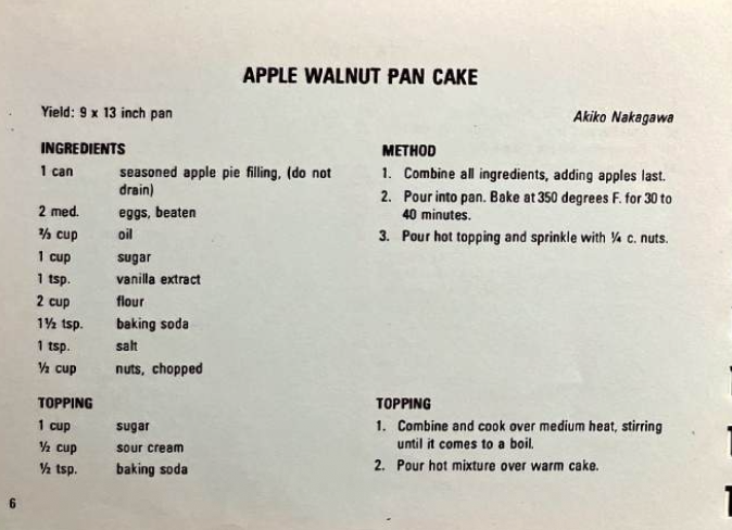 APPLE WALNUT PAN CAKE